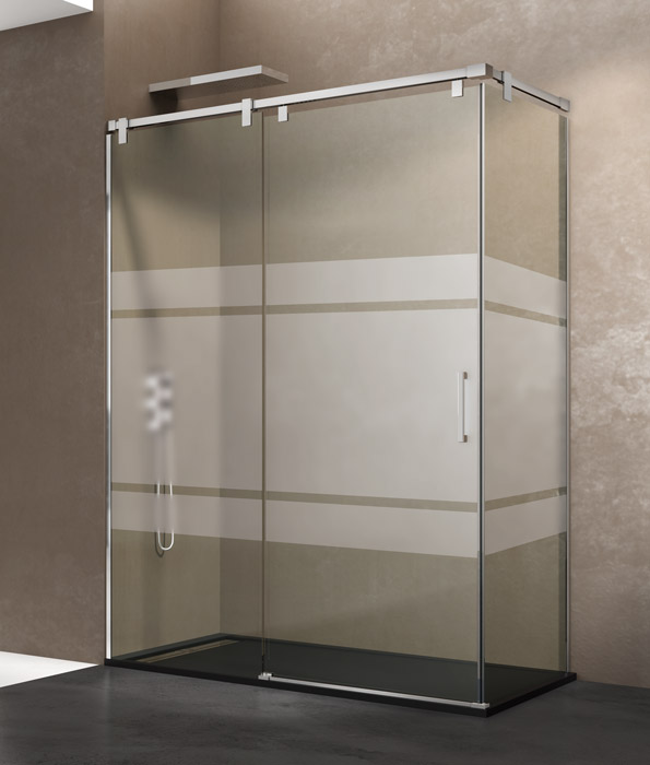 Mampara Futura frost plus con lateral fijo